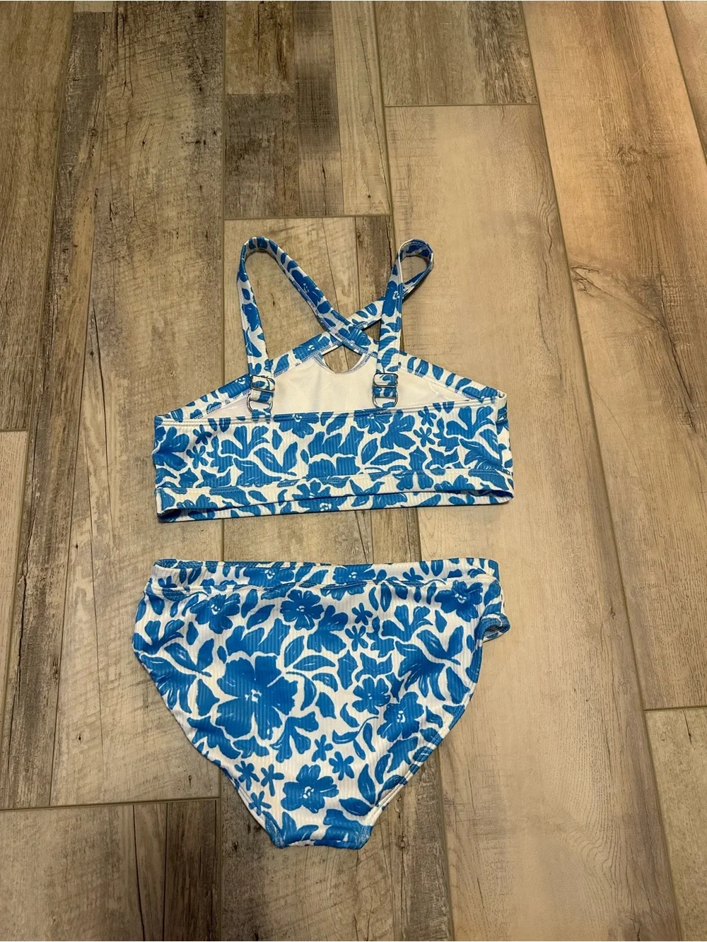 abercrombie kids Blue & White Floral Crossback Bikini Set